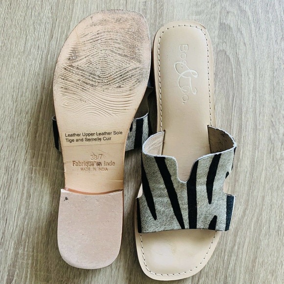 Bos and Co Imani Tiger Print Slide On Sandals - Picture 4 of 4